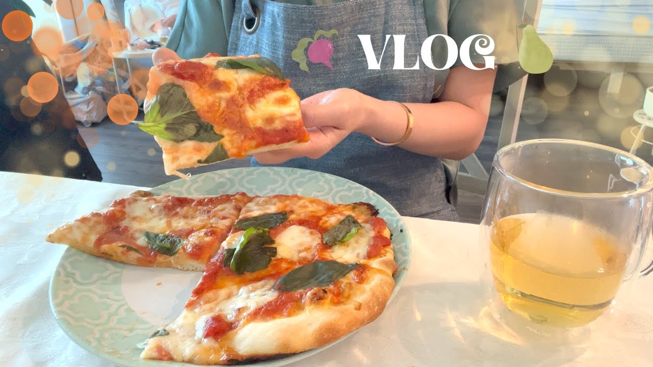 Living Alone Diaries |Baking margherita pizza, fresh pesto, jjajangmyeon, & William Sonoma deliv