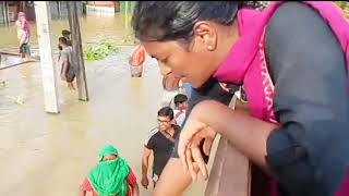 Silchar flood relief distributed by dc cachar (assam) keerthi jalli madam.