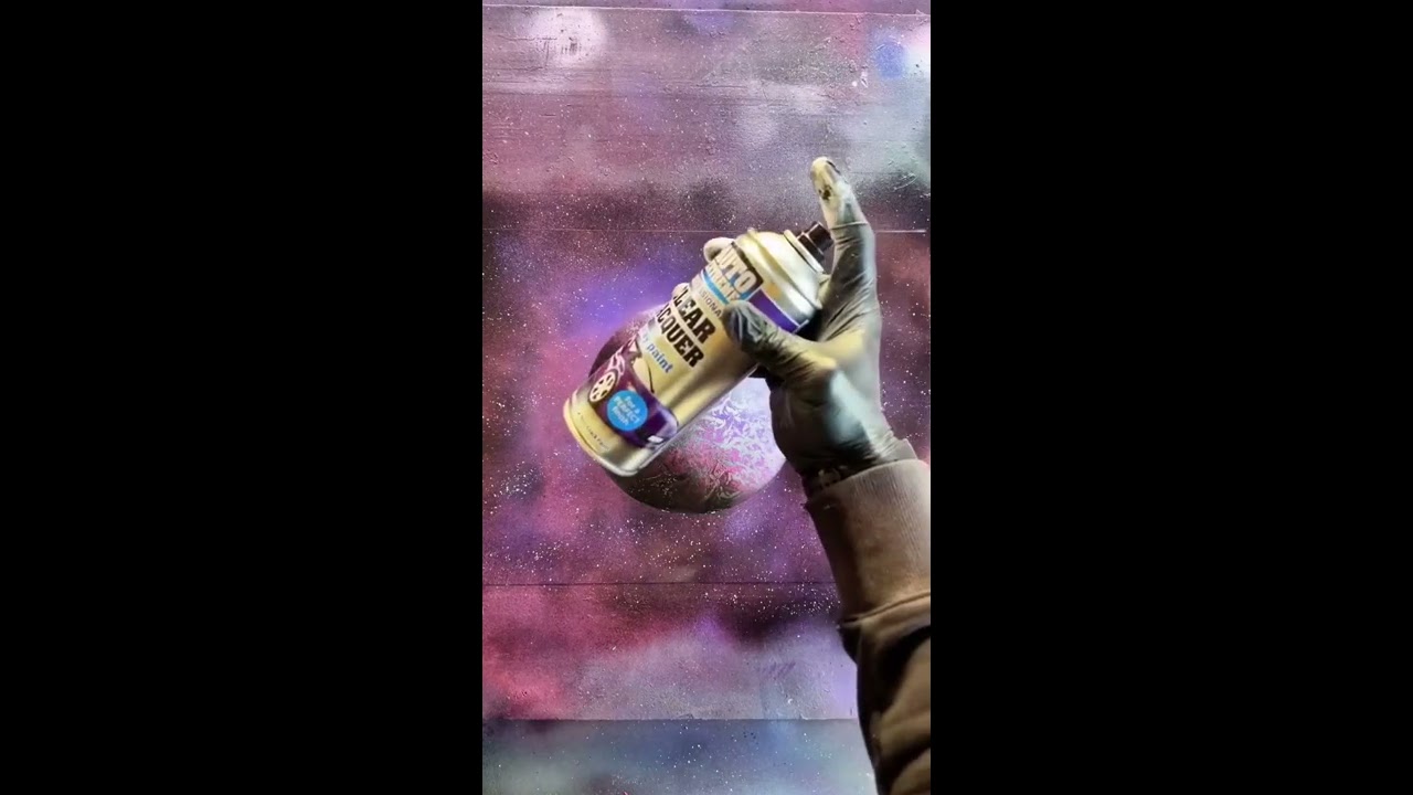 How To Spray Paint A Planet Painting With Rings Spraypaint Art Ring Tutorial Howto