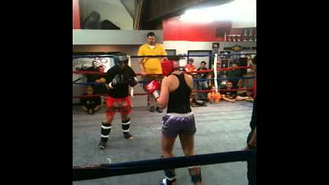 Lisa Cuellar vs. Erin Mayo at the Muay Thai Smoker...