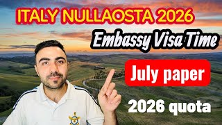 italy 🇮🇹 Nullaosta 2026 information / Embassy Visa Sessional Or Non sessional Paper Update italy