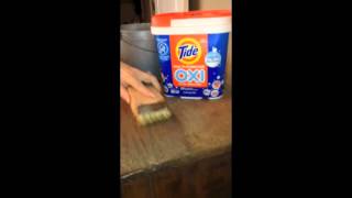 Cleaning Antique with Tide Oxi Stain Remover Using Tide Oxi Stain Remover to clean an antique pie safe. Sponsored.
