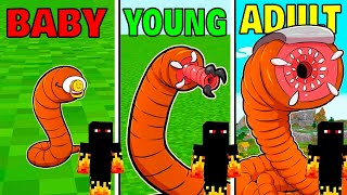 I Survived 100 Days as a WORM in Minecraft