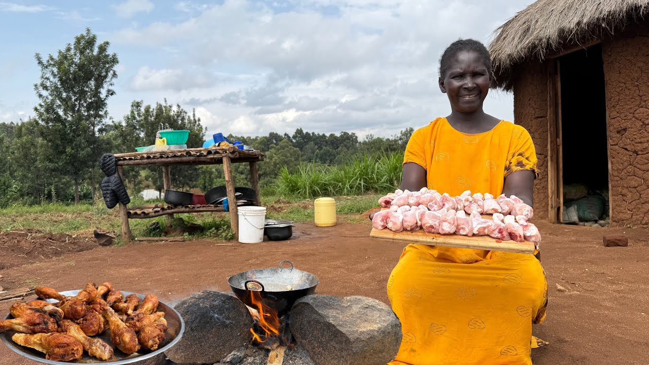 She Made the Crispiest Deep-Fried Chicken Drumsticks🍗& Golden Fries | Real Traditional African Life!