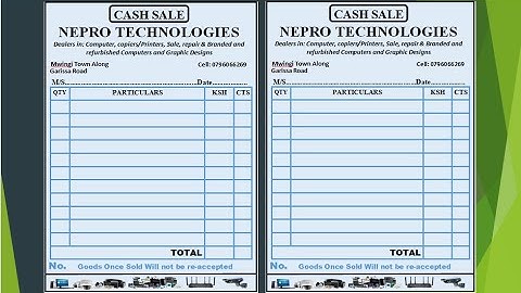 HOW TO DESIGN CASH SALE RECEIPT IN MS. PUBLISHER 2016