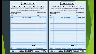 HOW TO DESIGN CASH SALE RECEIPT IN MS. PUBLISHER 2016