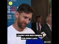 Lionel messi wore a ribbon from a reporter as a lucky charm against nigeria