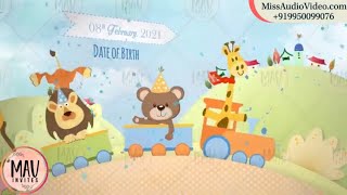 ✅ MV1001 Baby Boy Photo Announcements | Baby Announcement Cards Online | Kua Pujan Ceremony