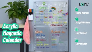 🥇EOTW Acrylic Calendar for Fridge Dry Erase Board Calendar Planning Boards Set of 2 15.74x11.81''
