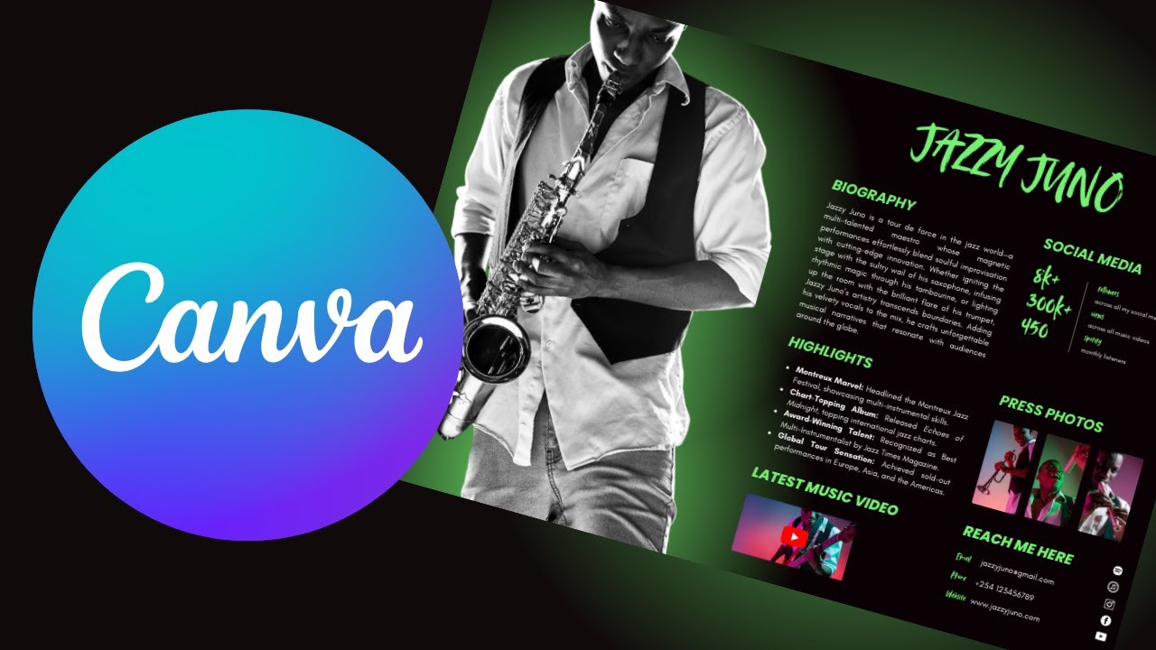 Customize this ARTIST EPK Template in Canva (DIY)