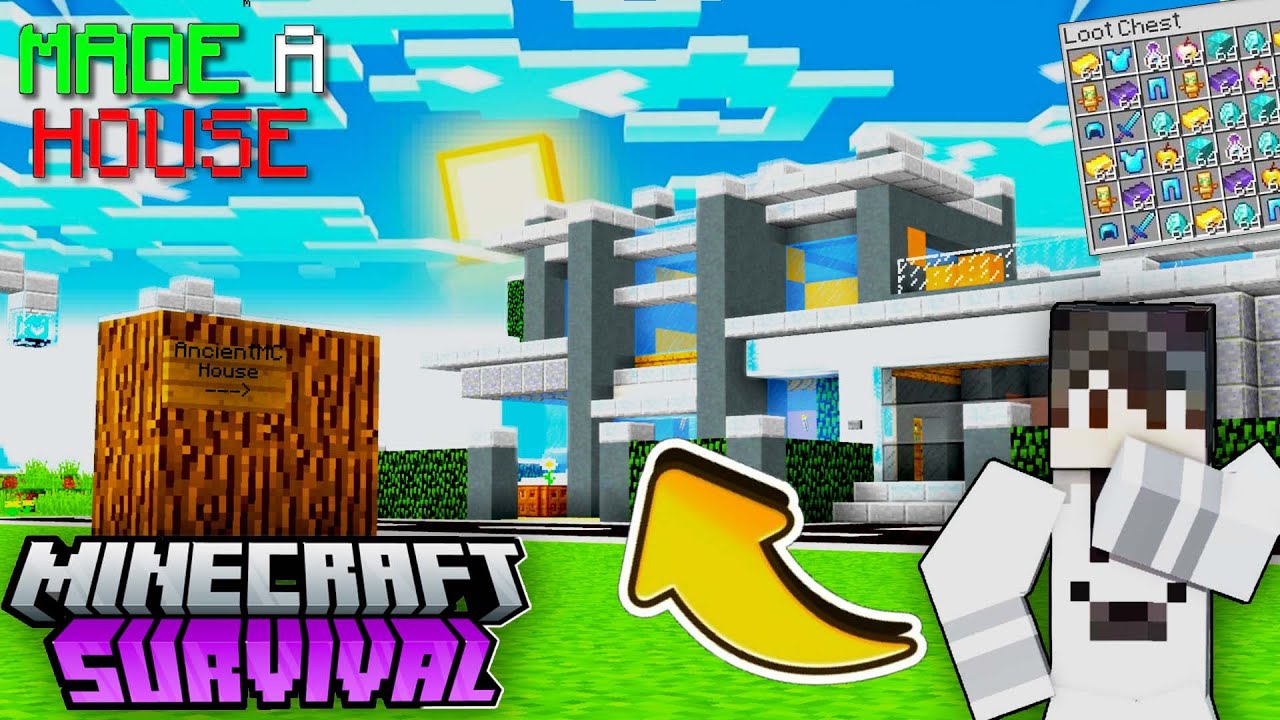Our First House | Minecraft Survival Series Episode 2 - YouTube