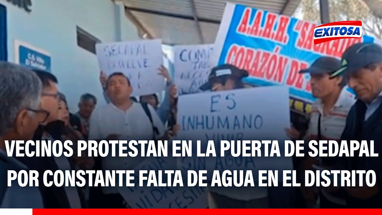 🔴🔵 VMT: Vecinos protestan en la puerta de Sedapal por constante falta ...