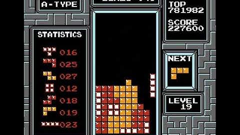 NES classic tetris: level 19 great pace