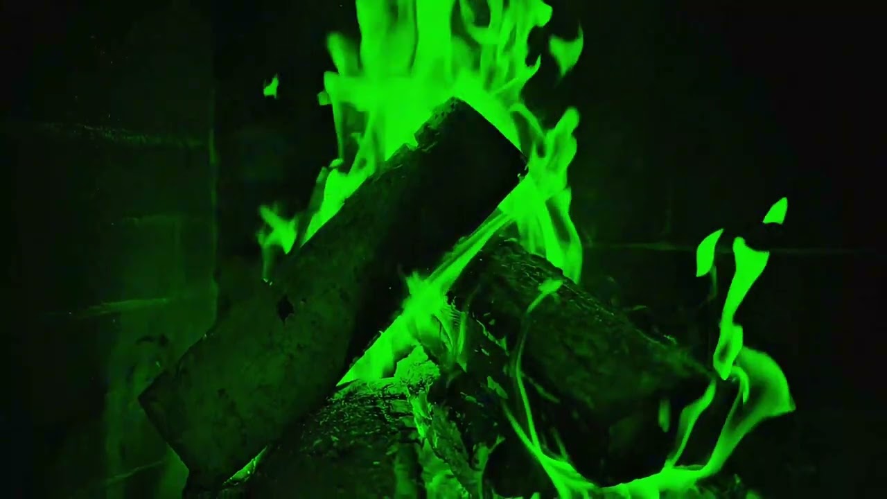 Green Fireplace 🔥💚 Mystic Ambient Music for Deep Sleep | Midnight Drift