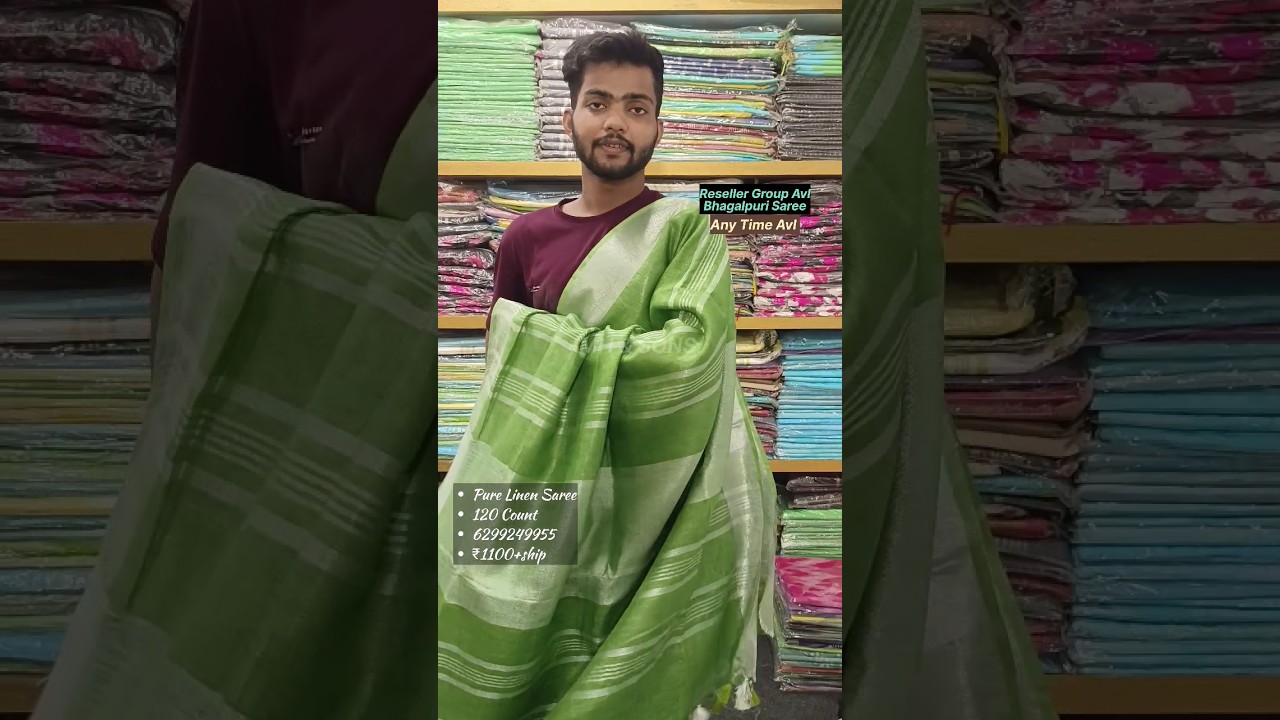 premium quality linen saree | 120 count linen saree 