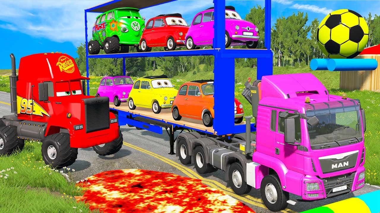 Mixer Trucks & Buses vs Massive Water Pit BeamNG BeamNG Bos Live Stream 