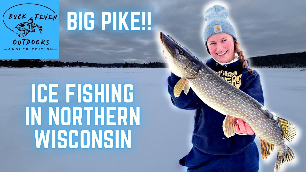 ICE FISHING Trip Up North PAYS OFF! (GIRLFRIEND CATCHES BIG PIKE)