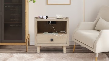 Side Table with USB Port & Power Outlet
