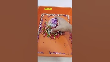 Colourful Pearls Drop from Different Glasses. #shorts #asmr #satisfying #oddlysatisfying #drop #bead