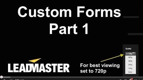 Custom Forms Part 1