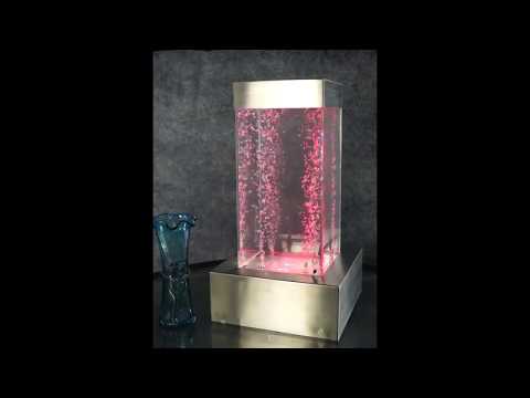 Tabletop RGB Bubble Fountain Rectangle Base Wide