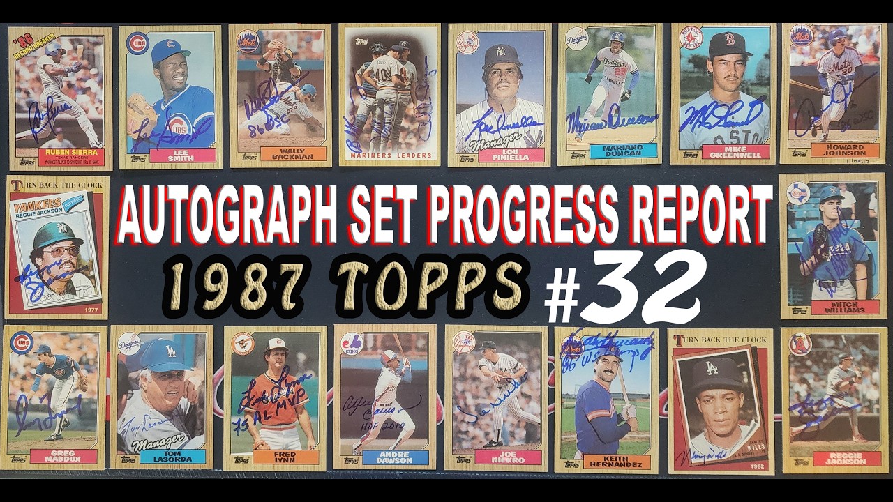1987 Topps Set Autograph Update 32 - 5 Signed Cards Enter The Binder - I Get By W/ A Little Help
