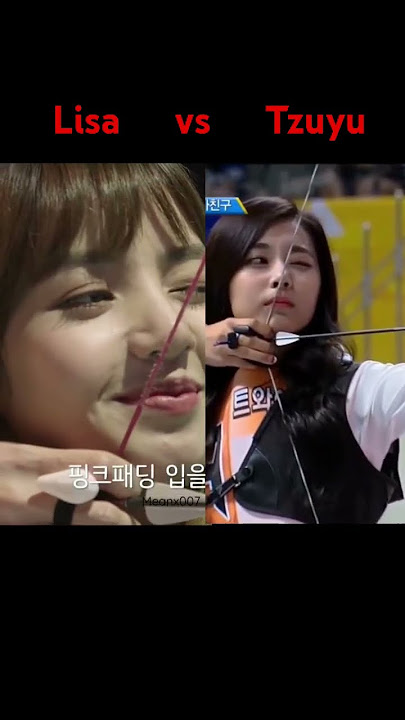 Lisa vs Tzuyu archery challenge 🥰 #shorts #kpop #bts #blackpink