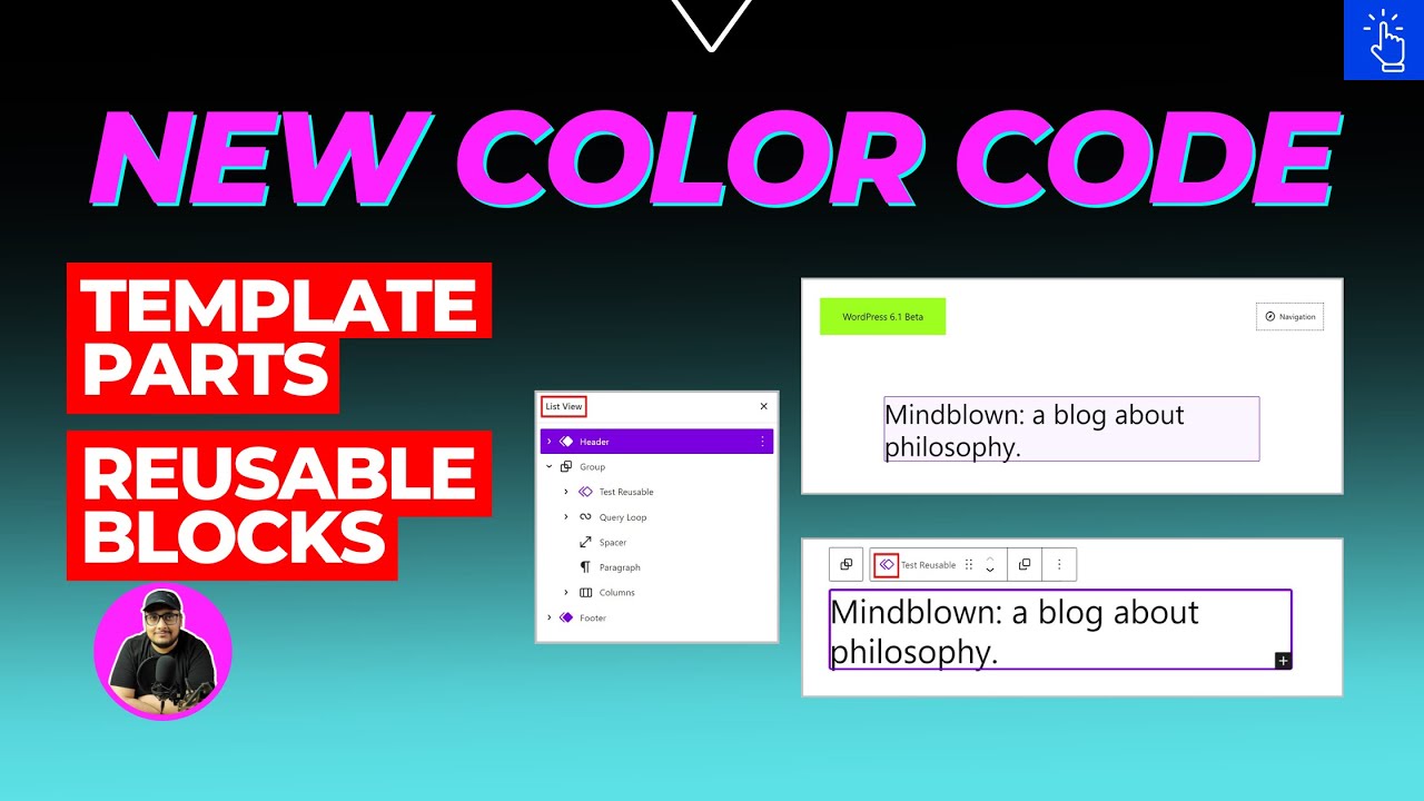 New Color Code for Template Parts and Reusable Blocks in WordPress 6.2 ...
