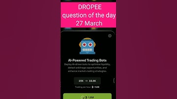 Dropee question of the day 27 March | Dropee question of the day@CryptoTechSunil