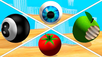 Going Balls vs Reverse - Playing with 4 Balls (Apple, Eye, Tomato, 8-Pull), Gameplay Race-130