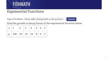 Exponential Functions - Given Table, Finding the Growth or Decay Factor - FishMath.com