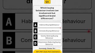 Fatafat 5 MCQs on Types of Buying Behaviour | UGC NET | Asst. Prof. | PGT Commerce