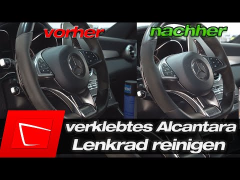 Alcantara Lenkrad reinigen und aufbereiten - Verklebte Fasern