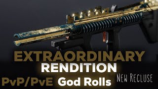 Extraordinary Rendition GOD ROLLS PvP/PvE | Destiny 2 | Season Of the Chosen