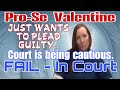 Pro Se Valentine Returns in Circuit Court and Wants to Plead Guilty Fail in Court - part 3