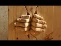 Wood Carving Hands Out of the Wall (Timelapse)