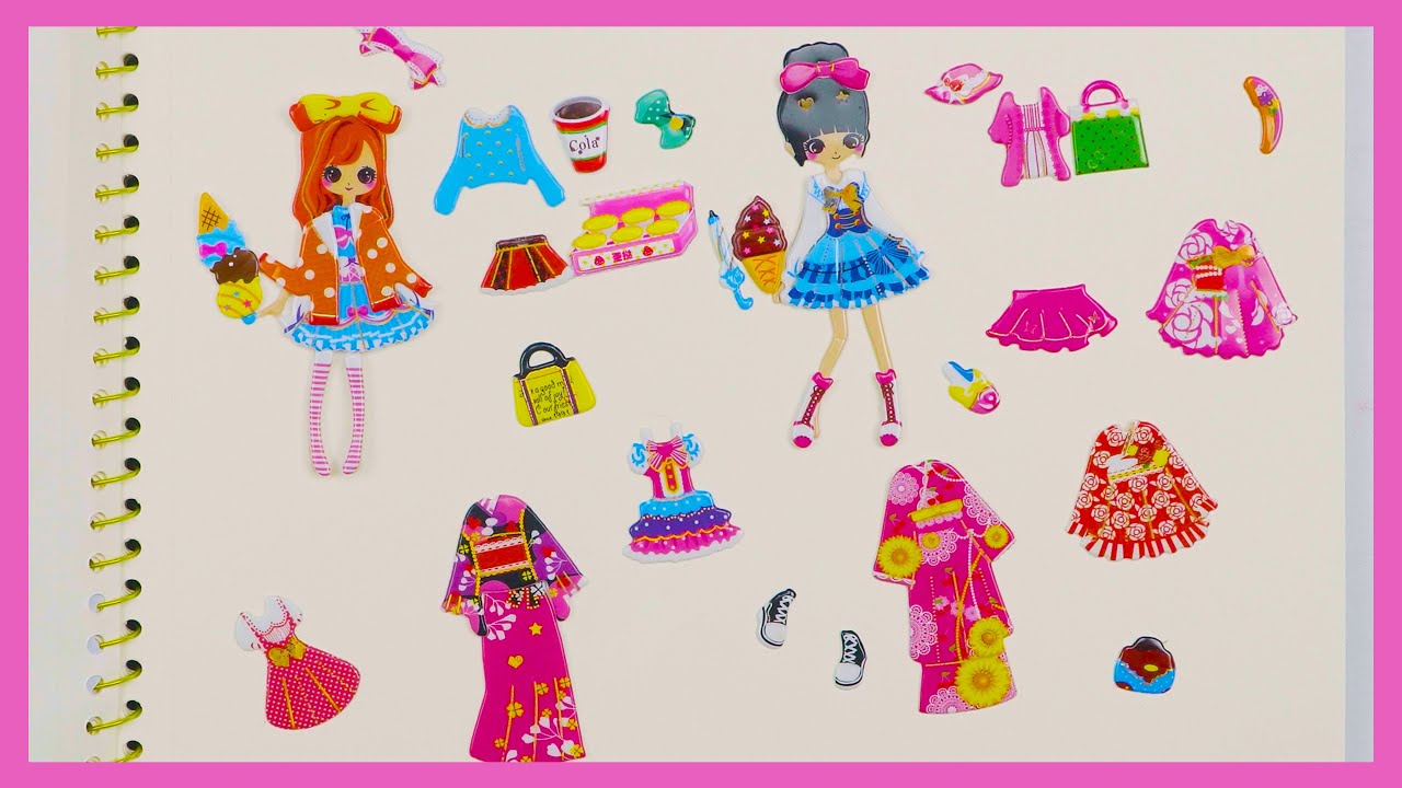 Hình Dán Stickers Thay Trang Phục Công Chúa, Váy, Đầm, Áo Dài Kimono ...