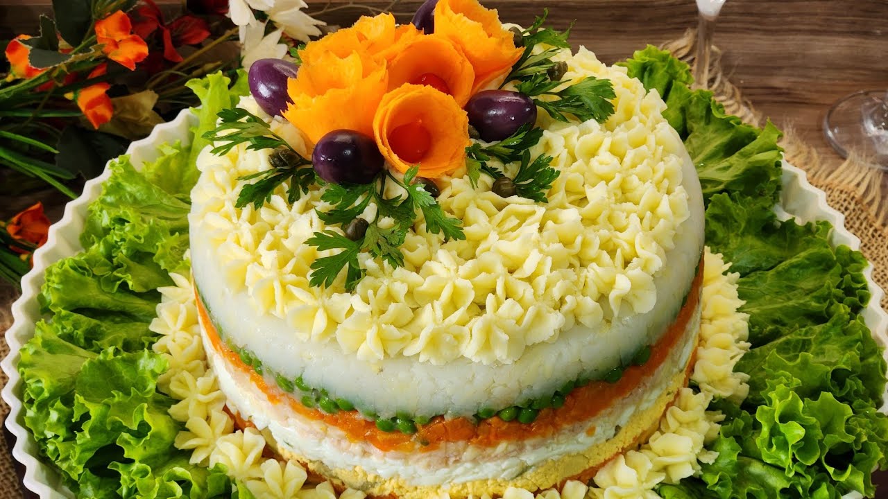 НЕВЕРОЯТНО ВКУСНО! ЭТОТ КРАСИВЫЙ САЛАТ ИДЕАЛЬНО ДЛЯ ОСОБЫХ СЛУЧАЕВ!