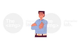 Caucasian entrepreneur arms crossed 2D character animation