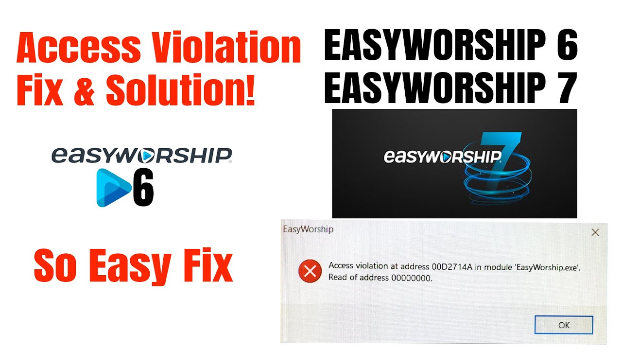 Fix Access Violation Error | How to fix access violation error Easyworship Access Violation ErrorFix