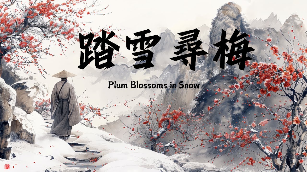 傳統中國風音樂/ 踏雪尋梅 (Plum Blossoms in Snow) /1 Hour Traditional Chinese Music / Guzheng & Bamboo Flute