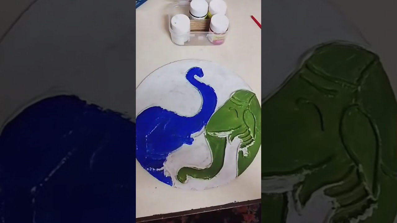 Handmade Lippan Art Plate | Royal Elephant Design 🐘 | Traditional Wall Decor Idea