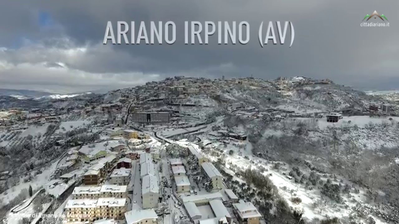 Ariano Irpino ricoperta di neve: le riprese dall’alto con il drone