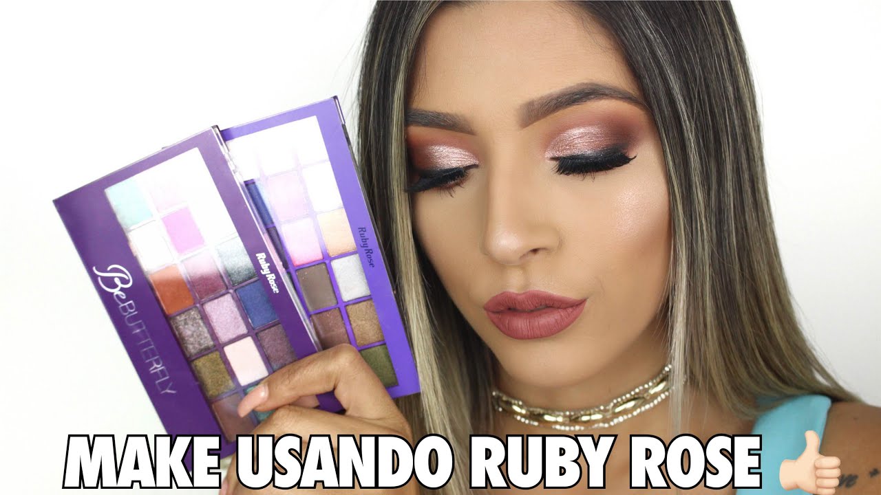 MAKE USANDO RUBY ROSE+ Review das paletas lançamento - YouTube