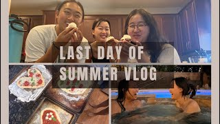 last day of summer vlog ☀️| baking challenge, pizzas, jacuzzi