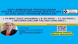 Taklimat Sistem Latihan Program Bertauliah (SLaPB) Bagi Program Modular