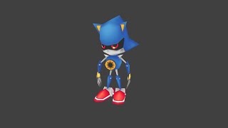 Low Poly Image of Metal Sonic while Stardust Speedway plays in the background.