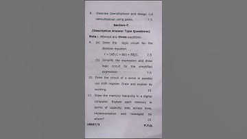 BCA 2nd semester Digital electronics and computer organisation question paper