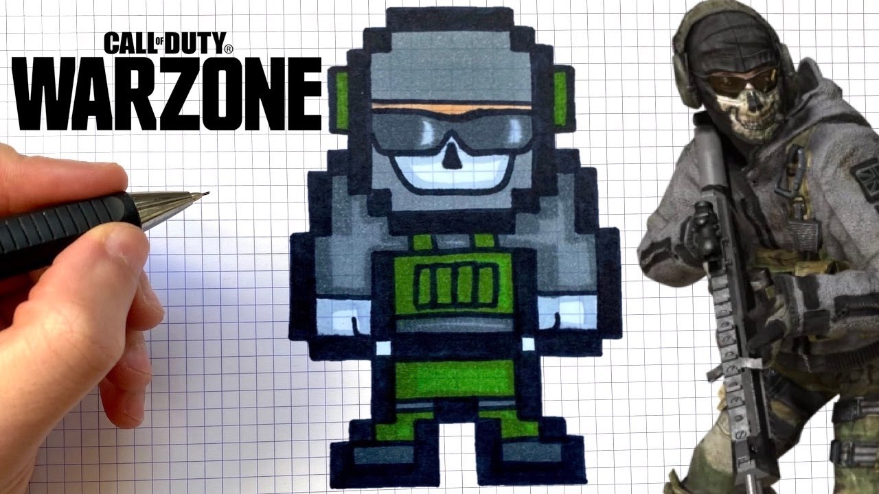 COME DISEGNARE GHOST PIXEL ART CALL OF DUTY WARZONE YouTube