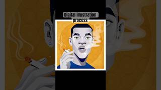 ‘Smoking’ Vector illustration process using Adobe Illustrator. #illustration #art #shorts